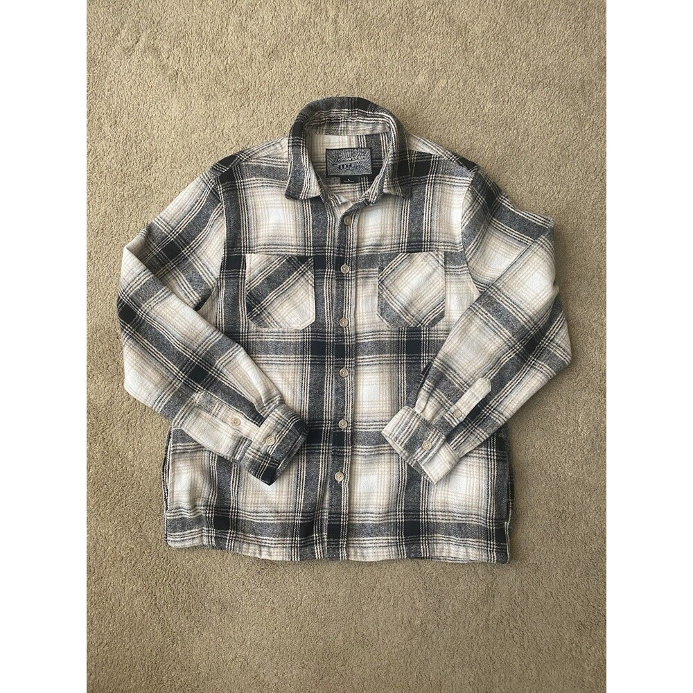 Brooklyn Cloth Plaid Shacket Tan Black Classic Streetwear Size L